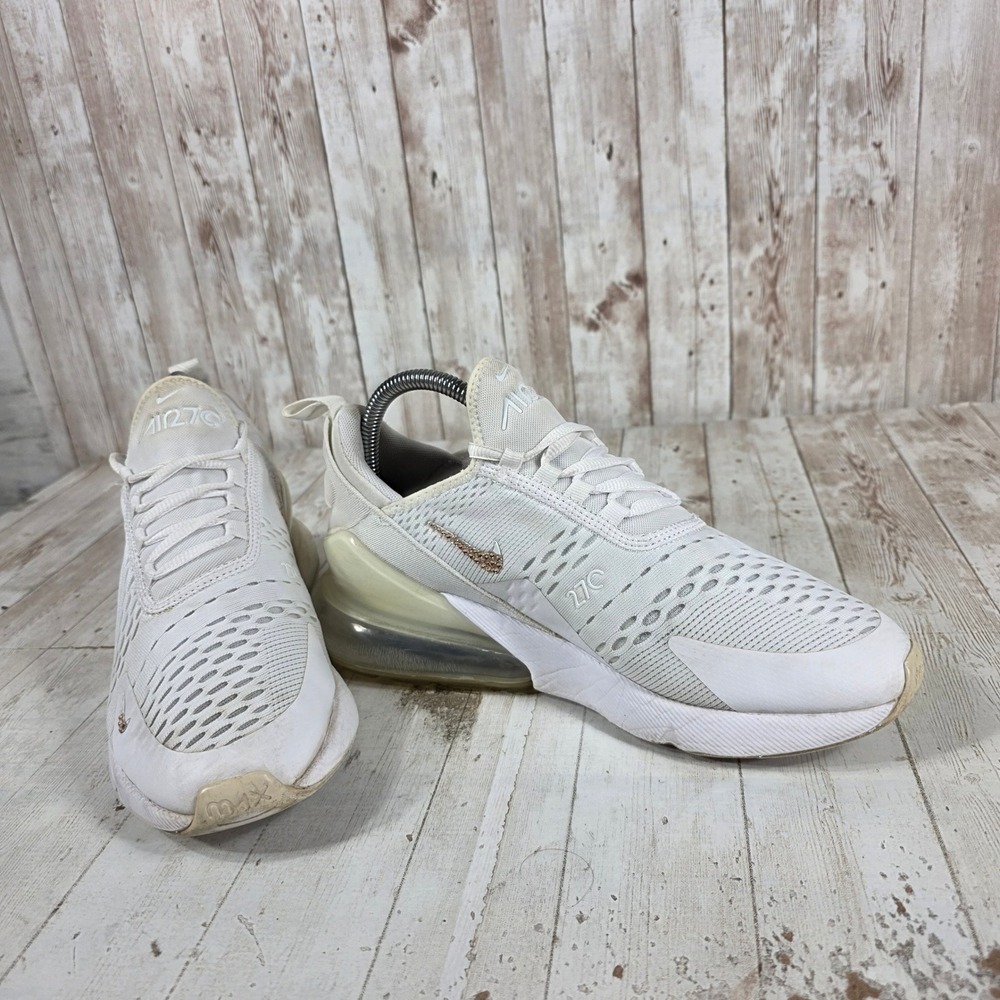 Nike Air Max 270 White Rose Gold Rhinestone Shoes 943345-103 Womens 8 Youth 6.5Y - Picture 6 of 8